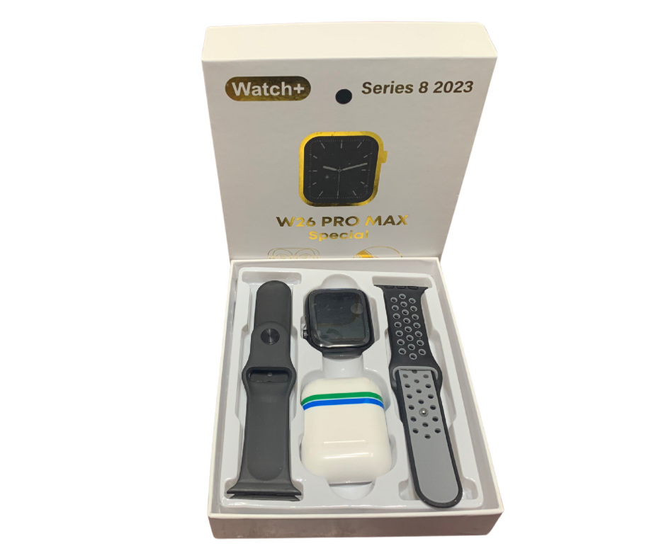 W26 Pro Max Series 8 Smart Watch With Bluetooth Earbuds Special Edition Kit