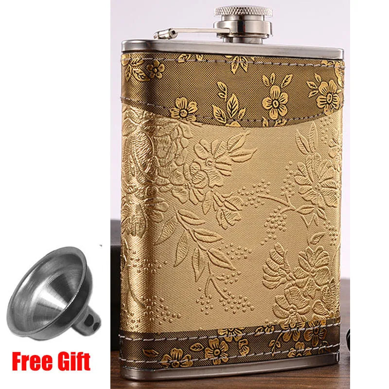 8 oz Stainless Steel Hip Flask set with Funnel 2 Wine Cups