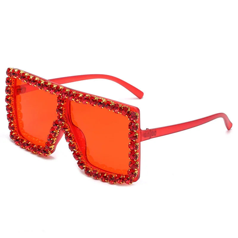 Square Luxury Rhinestone Oversize Sunglasses Women