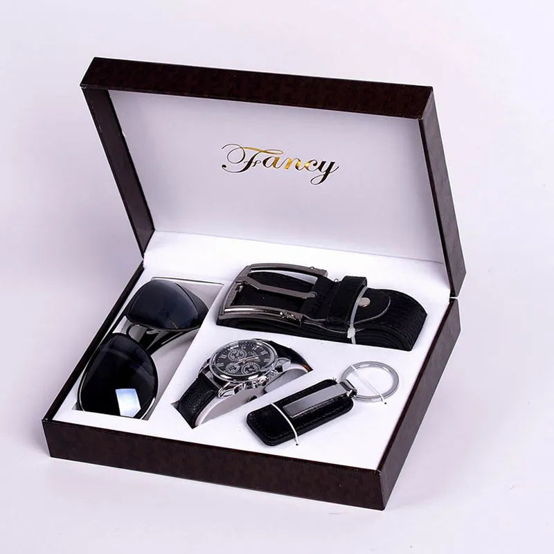 Watch Men Luxury Gift Set Sunglasses Keychain Top Quality Gift Set