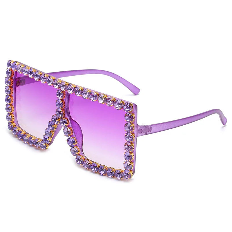 Square Luxury Rhinestone Oversize Sunglasses Women