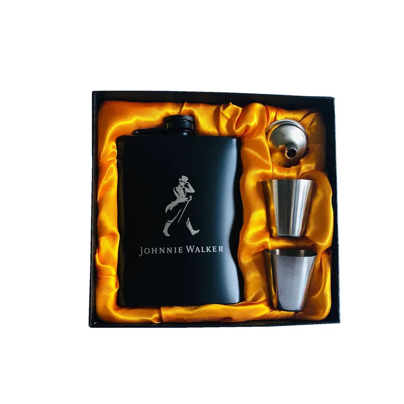 8oz Stainless Steel Whisky Bottle Flask and Alcohol Funnel Gift Set