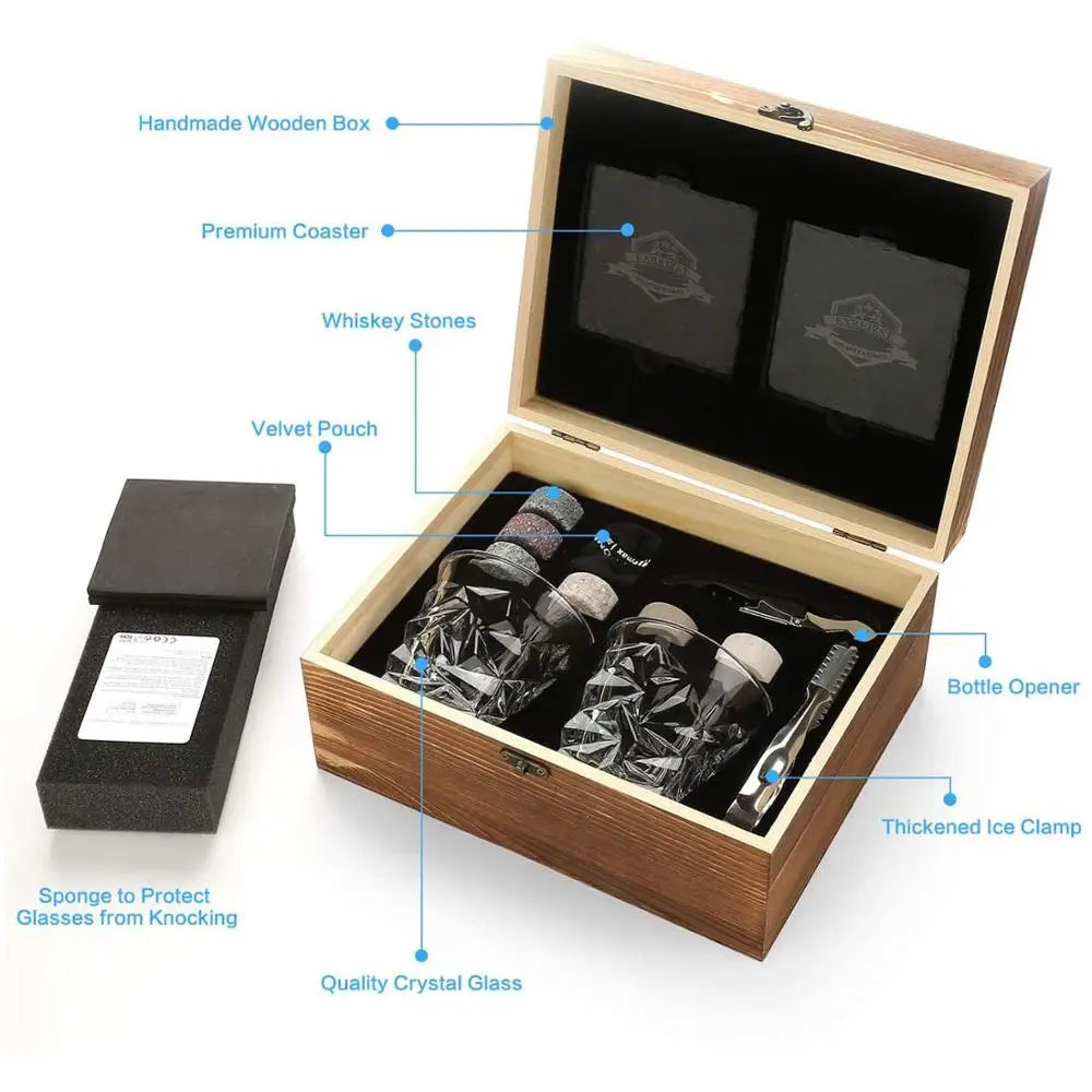 Whiskey Scotch Bourbon Whiskey Glass Gift Box Set