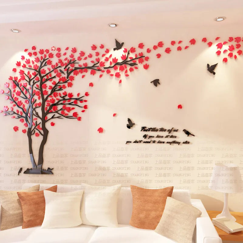 Big size Lovers Tree Acrylic Wall Stickers for Living room Sticker Art