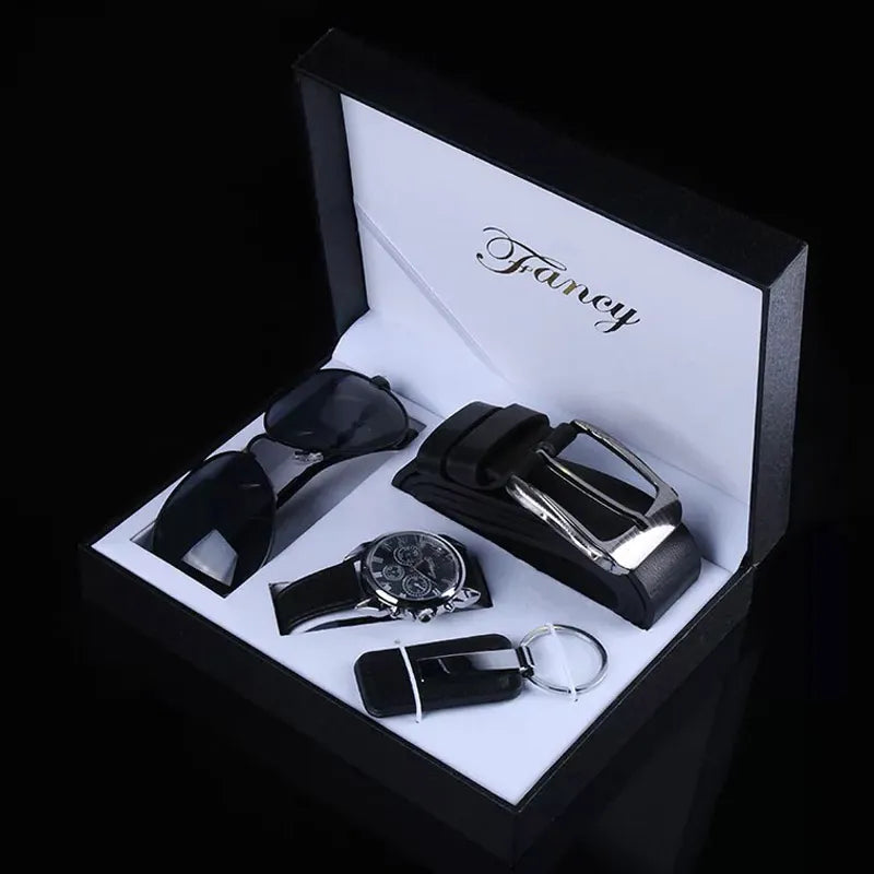 Watch Men Luxury Gift Set Sunglasses Keychain Top Quality Gift Set