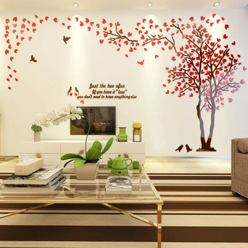 Big size Lovers Tree Acrylic Wall Stickers for Living room Sticker Art