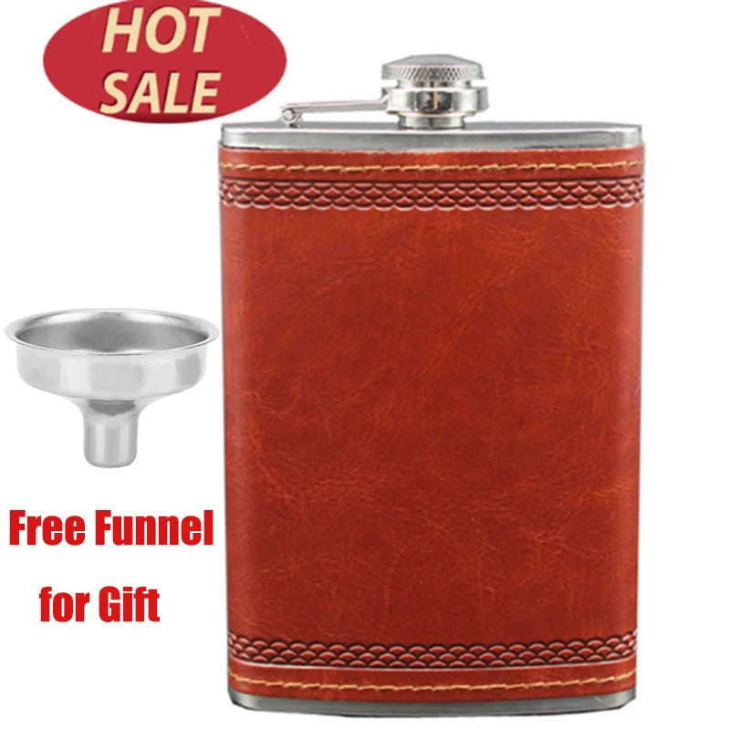 Hip Flask with Funnel 9 OZ Stainless Steel Flasks