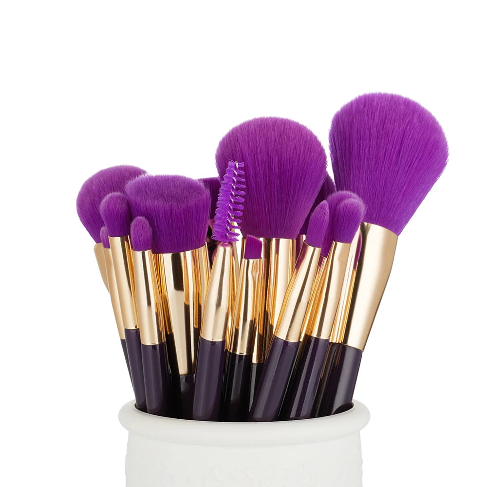 Jessup Brushes 15pcs Purple/Darkviolet Makeup Kit