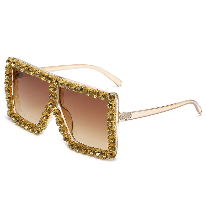 Square Luxury Rhinestone Oversize Sunglasses Women