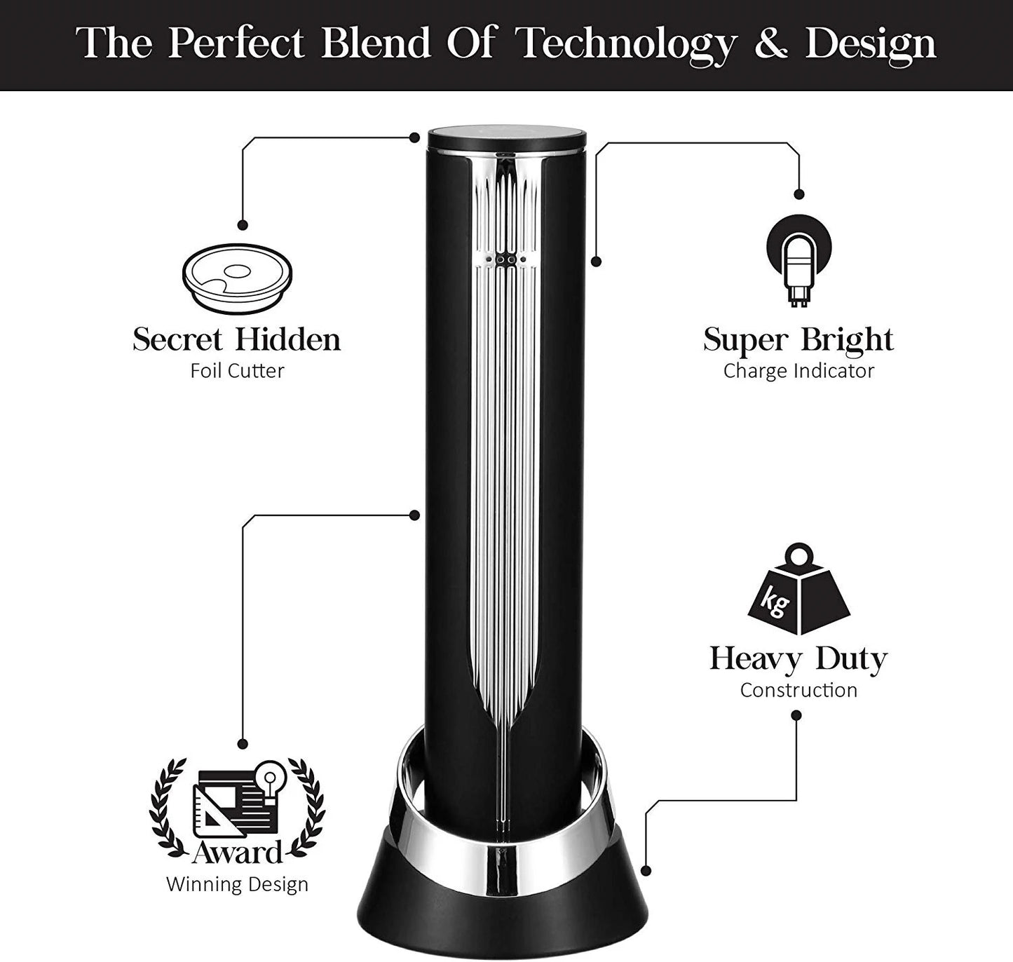 High-tech Automatic Electric Wine Corkscrew Cordless Wine Bottle Opener