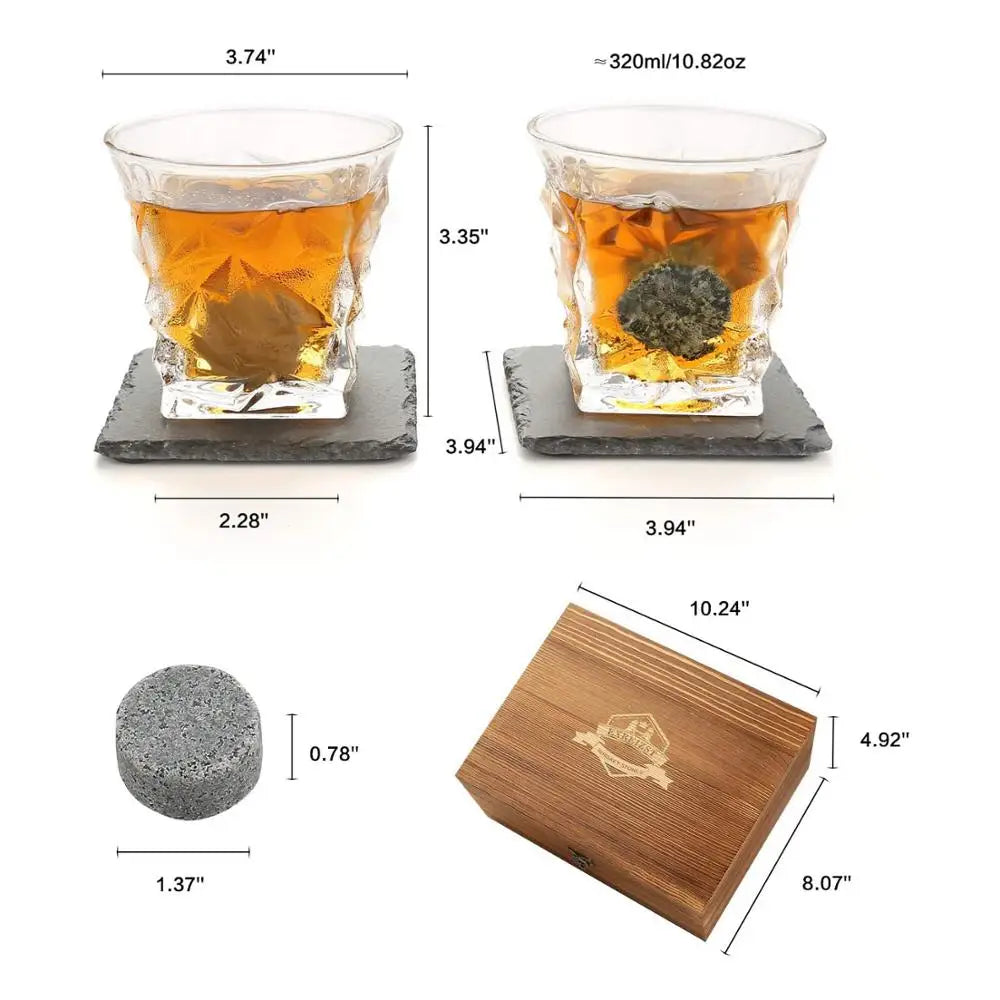 Whiskey Scotch Bourbon Whiskey Glass Gift Box Set