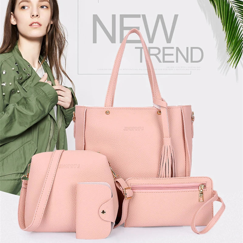 Women Top-Handle Bags Female Composite Bags Set