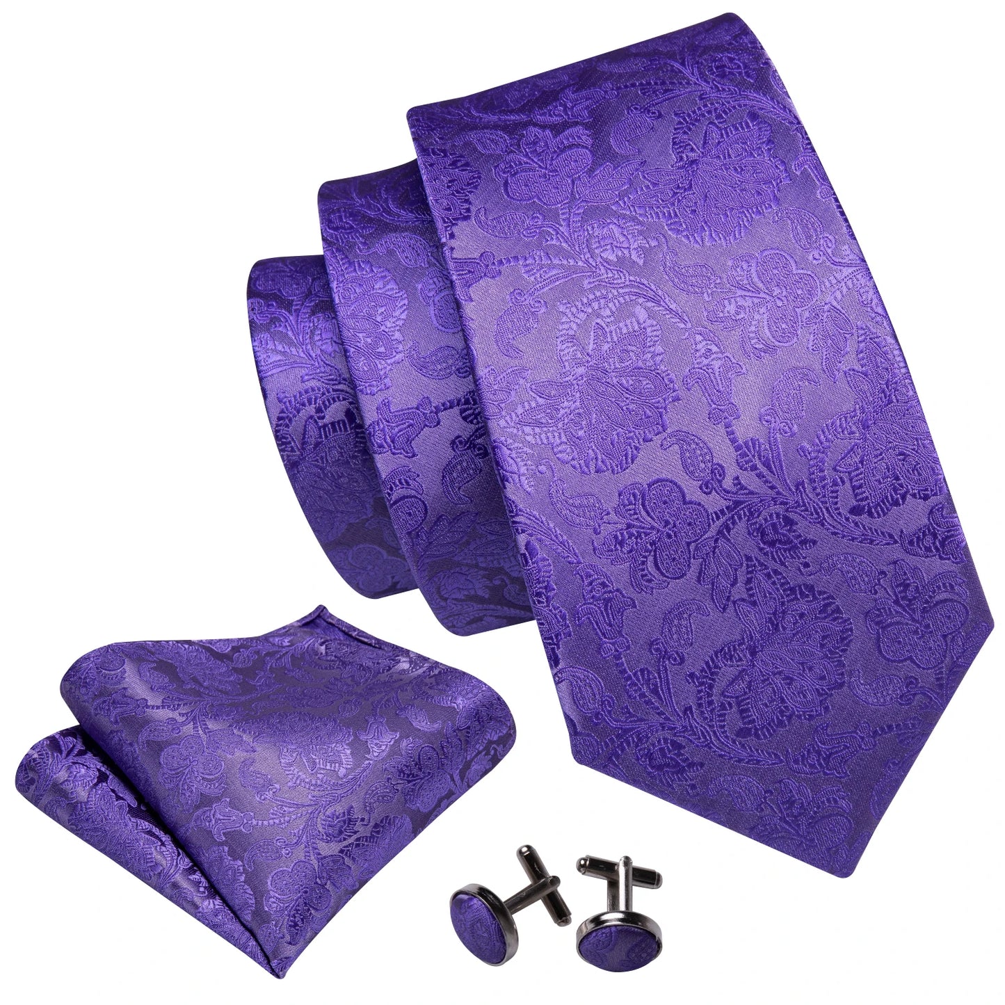 11 Styles Men 100% Silk Tie For Men Wedding Purple Necktie Dress Gift Set - BW