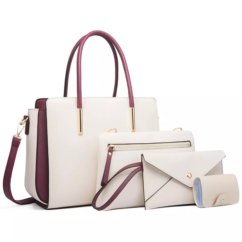 Luxury 4 Pcs Set Women's Shoulder Bag Candy Color Bag Set