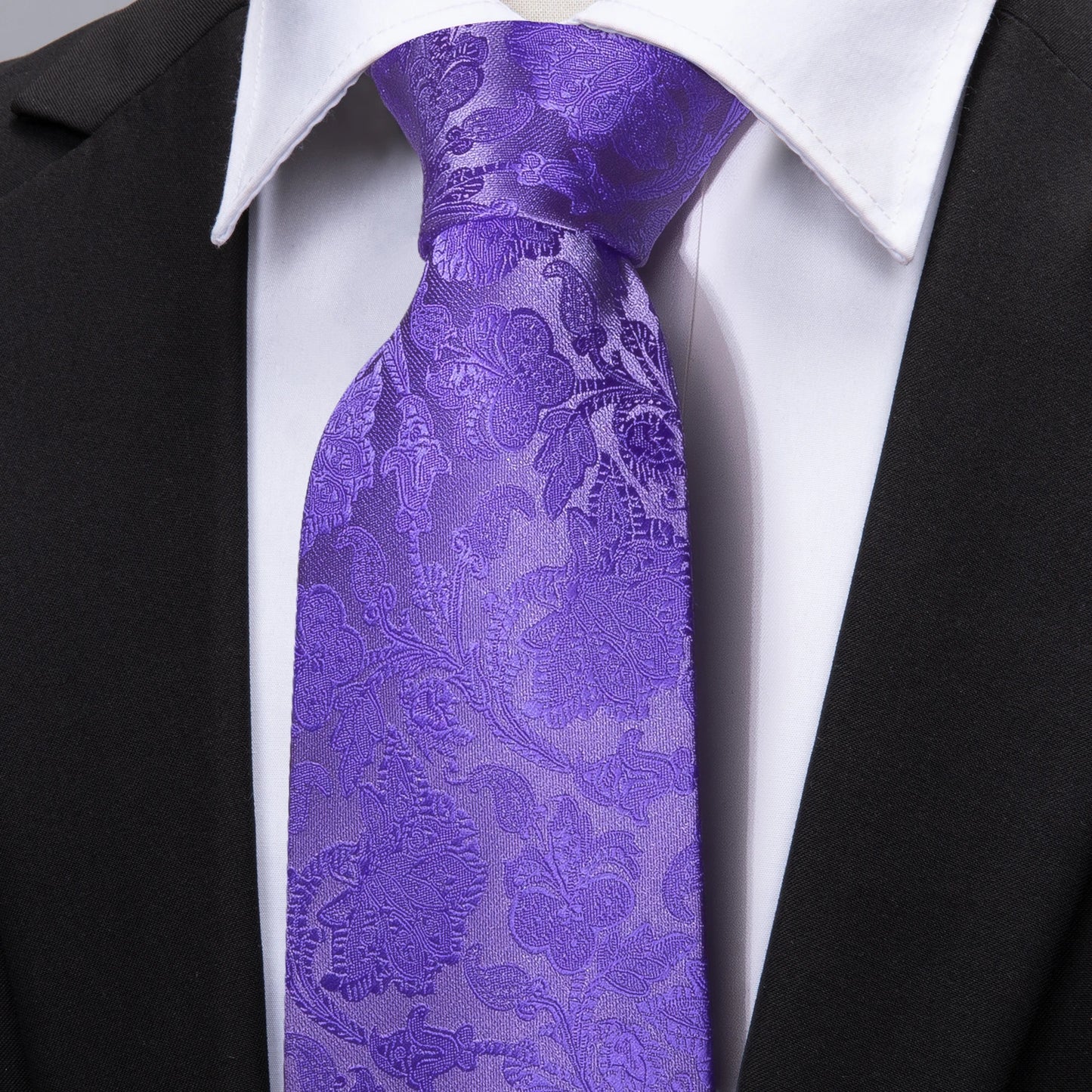 11 Styles Men 100% Silk Tie For Men Wedding Purple Necktie Dress Gift Set - BW