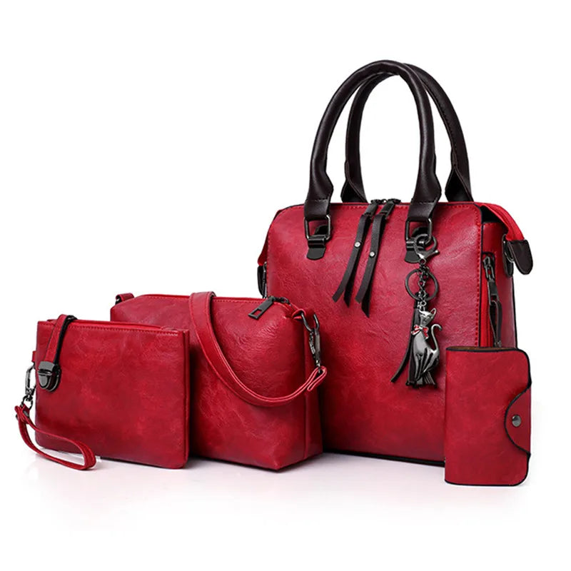 Luxury Brand 4 Psc/set Women's Handbags Large Capacity Set