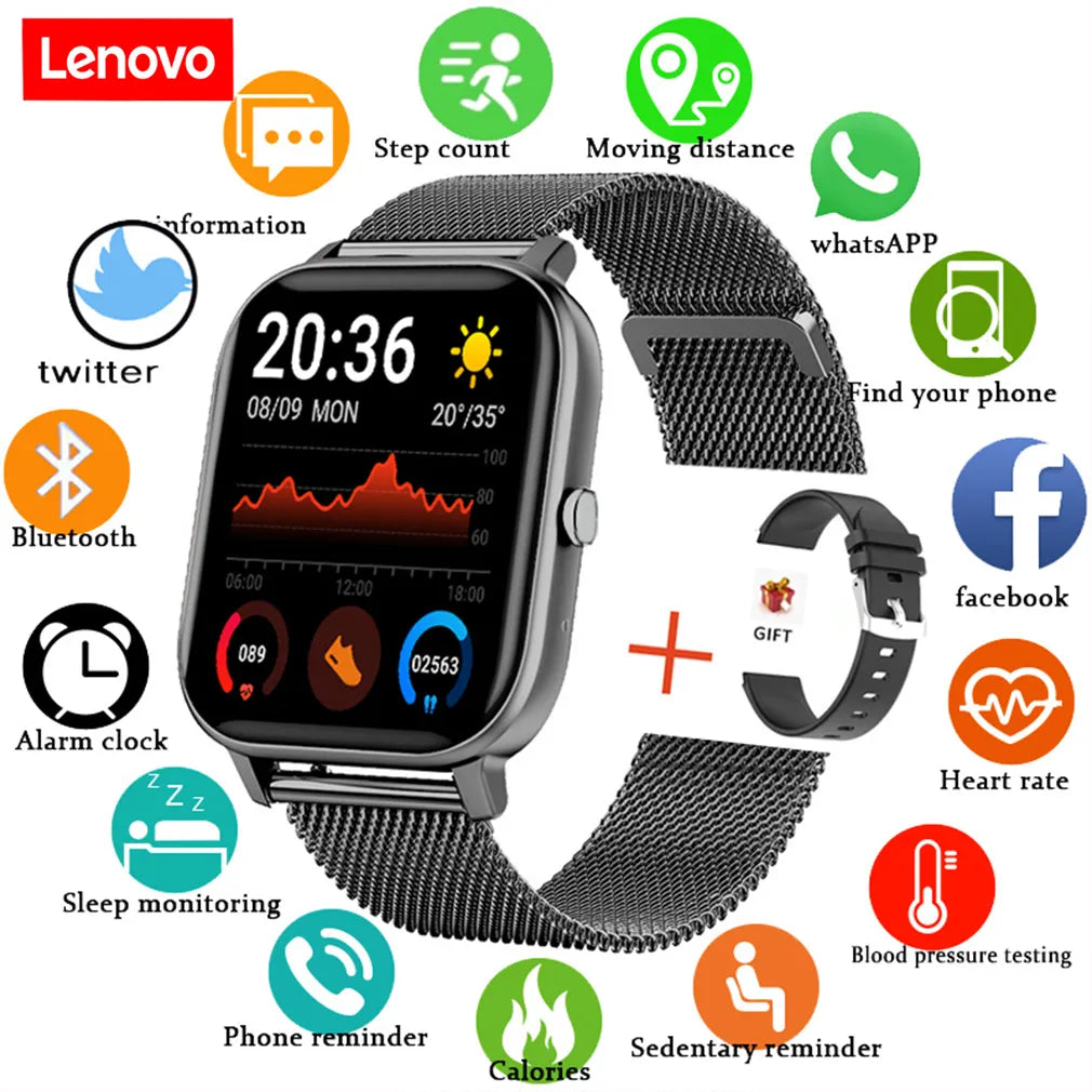 Lenovo New Men Women Smart Watch Bluetooth