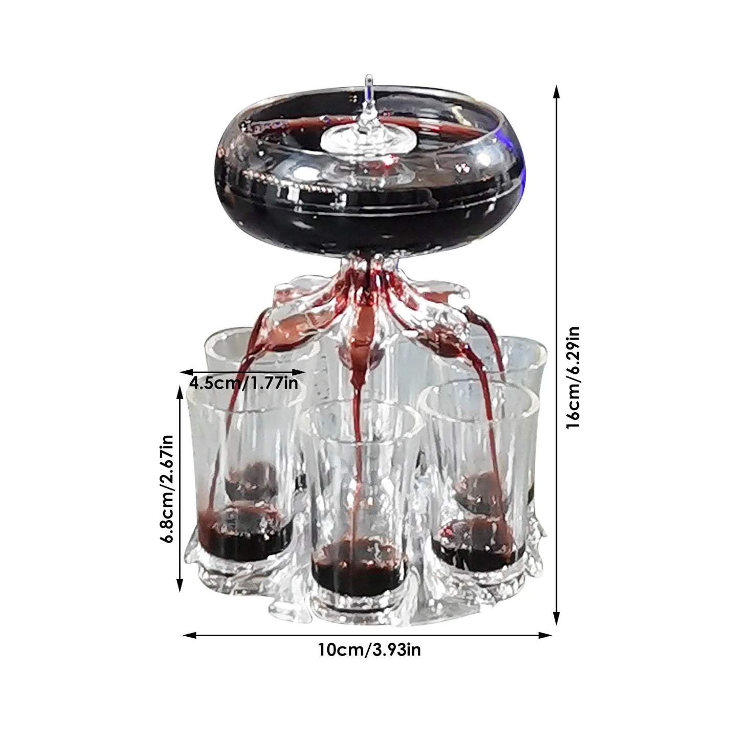 Liquor Dispenser 6 Shot Glass Wine Whisky