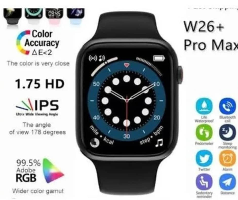 W26 Pro Max Series 8 Smart Watch With Bluetooth Earbuds Special Edition Kit